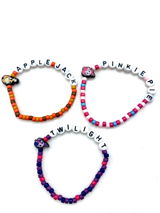 Hasbro Jewelry - Vintage Hasbro My Little Pony Character Name Bracelets - Orange, Pink, Purple